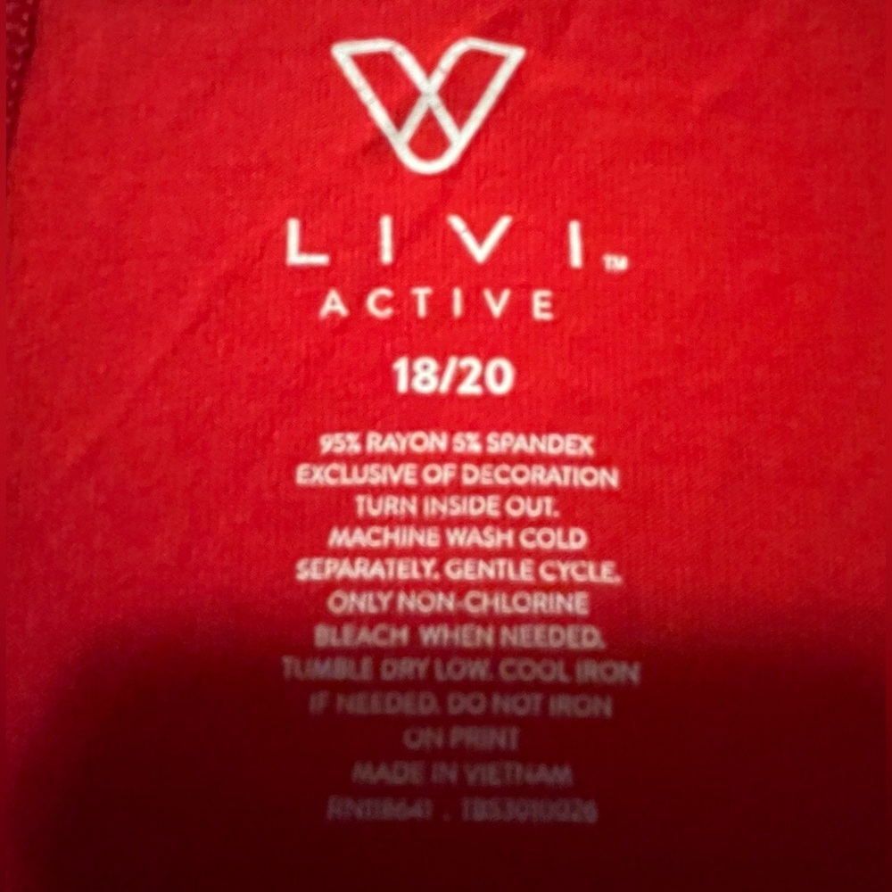 Livi Active Red Fierce Graphic Long Sleeve Women’s Top - Picture 9 of 9